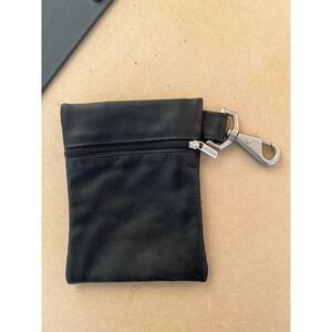 VTG 90s Y2K Piel Columbian Leather Valuables Pouch Travel Safe Key Chain Clip